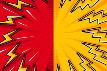 Red and yellow speed comic style background design