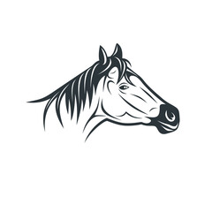 horse head illustration, vector art.