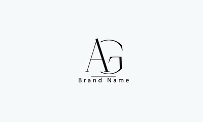 AG GA A G abstract vector logo monogram template - obrazy, fototapety, plakaty