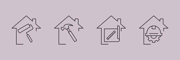 home improvement icons  symbol vector elements for infographic web