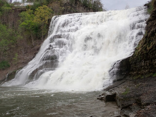 Fototapeta na wymiar Lovely waterfall over rocks