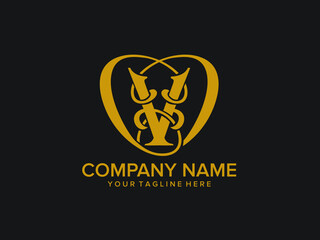 letter V with nice decoration