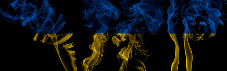 Obraz premium ukraine crisis concept illustration in ukraine flag colors