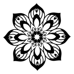 Amazing black white vector mandalas in different themes in oriental and western style for luxury logos, designs and coloring