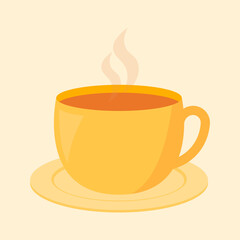 Animated Cup of Tea Cartoon Vector Clipart Icon