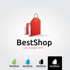 Shopping logo template - vector