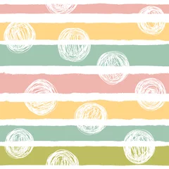 Deurstickers Pastel Naadloos patroon met horizontale strepen in pastelkleuren.