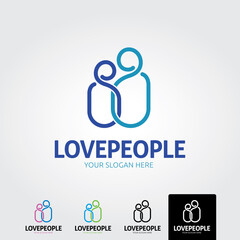 Love people logo template - vector