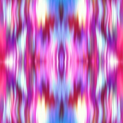 Optical kaleidoscope blur texture background. Seamless washed out symmetry ombre effect. 80s style retro geometric mirror pattern. High resolution beach wear fashion textile