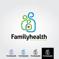 Family logo template - vector