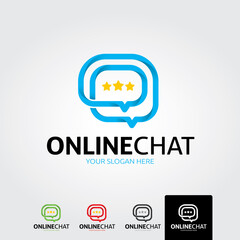 Online chat logo template - vector