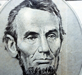 Portrait of president Abraham Lincoln,  former president of the United States of America from the...
