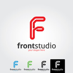 Letter f logo template - vector