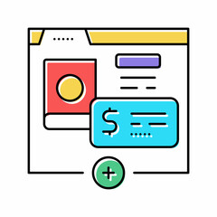 buying internet book color icon vector illustration
