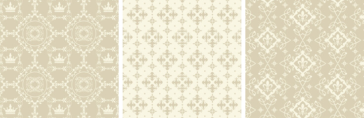 Vintage background wallpaper in shades of beige. Seamless backgrounds for wallpapers, textures. Vector illustration
