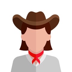 Cowboy icon illustration. Cowboy vector. Cowboy avatar