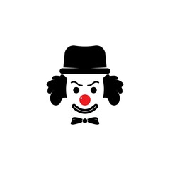 Clown character ilustration in flat design vector