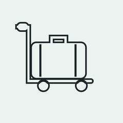 Luggage trolley vector icon illustration sign