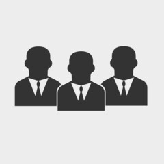 Businessmen in suits vector icon illustration sign