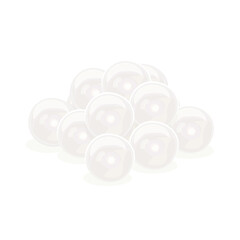 Vector illustration of white sago isolated on white background.