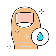 healthy clean toe nail, hygiene color icon vector illustration