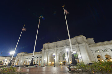 Union Station at night - Washington D.C. United States of America	 - Powered by Adobe