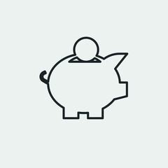 Piggy bank vector icon illustration sign