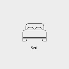 Bed vector icon illustration sign