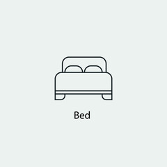 Bed vector icon illustration sign