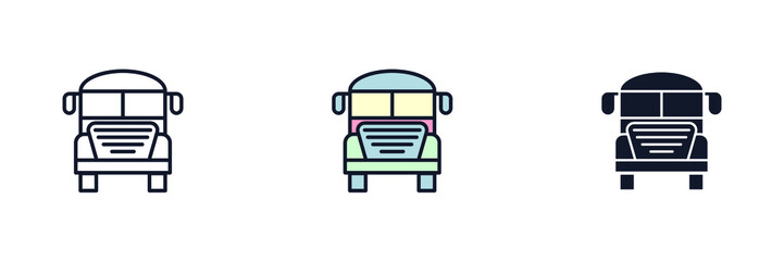 school bus icon symbol template for graphic and web design collection logo vector illustration