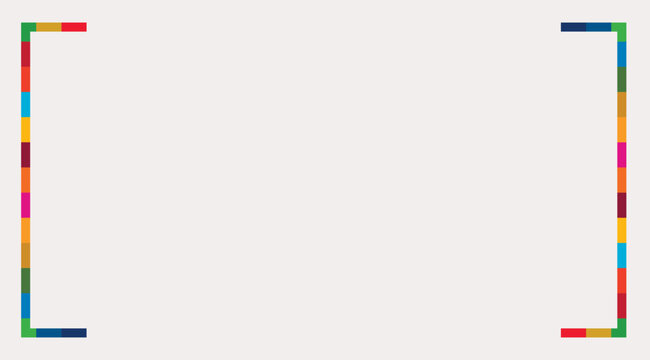 SDGsの17色を使用した横長のタイトルフレーム　8