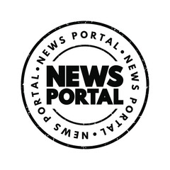 News Portal text stamp, concept background