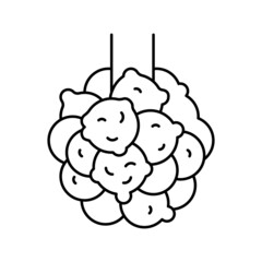 bronchiectasis lungs disease line icon vector illustration