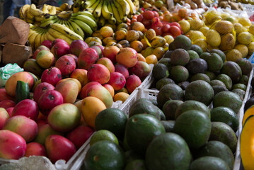 Colorful fruit at the market in Silvia, Colombia