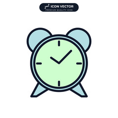 alarm clock icon symbol template for graphic and web design collection logo vector illustration