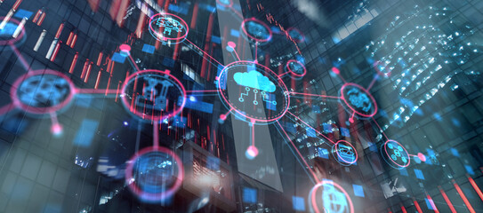 Smart industry concept. Automation and data exchange in manufacturing technologies