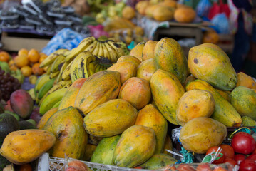 Colorful fruit at the market in Silvia, Colombia