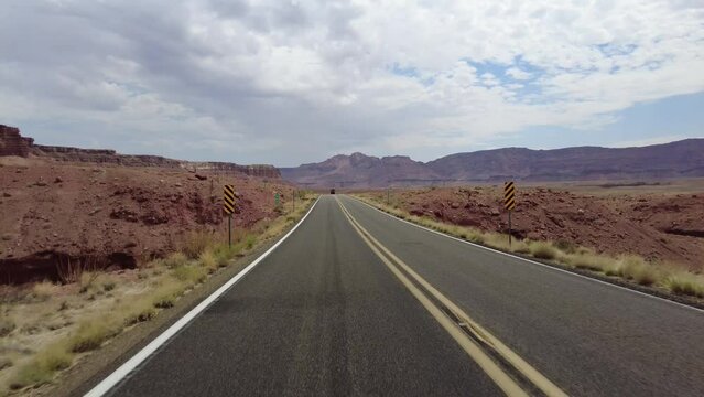 Driving Plate Grand Canyon East Rim Vermilion Cliffs Highway 89A Northbound Multicam Set 05 Rear View Arizona Southwest USA