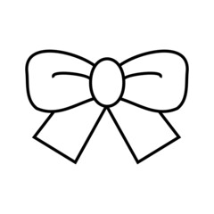 Simple Ribbon Line Art Icon with Editable Stroke