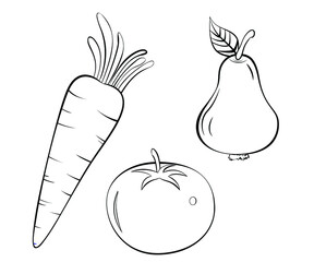 Line art, vegetables Drawing, potato Drawing, caret Vegetables, Hand draw vegetables vector material Vector Food download