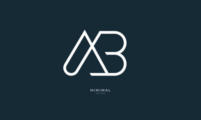 Monogram icon logo AB