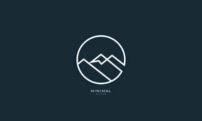 a line art icon logo of a mountain	