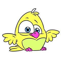 Little yellow chick bird animal illustration cartoon character isolated