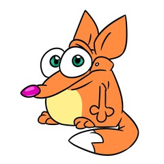 Little fox animal parody illustration cartoon character isolated