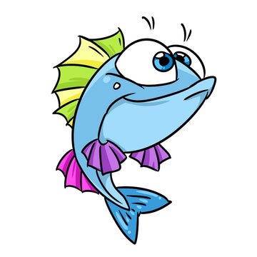Little fish color rainbow cute animal illustration cartoon character isolated