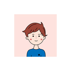 Cute male Face Logo Design. Good for avatar. vector illustration