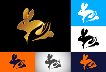 Rabbit Icon Logo Design,  Creative Rabbit Logo Design