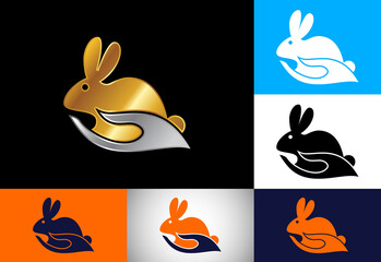 Rabbit Icon Logo Design,  Creative Rabbit Logo Design