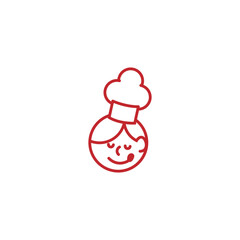 modern Cute Girl Chef Logo Design. Good for kids happy cooking, restaurants, etc. vector art illustrations