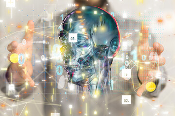 digital medical futuristic interface 3D rendering